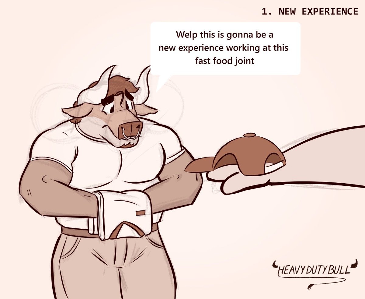 BastionBull's tweet photo. Day 1: a new experience
Well I got cought between a rock and a hard place. So you gotta adapt to the situation. To make ends meet i saw that they were hiring...
(also gonna be more lose on these still hope you like it)
#fattytober2026 https://t.co/SNHShVwVQi