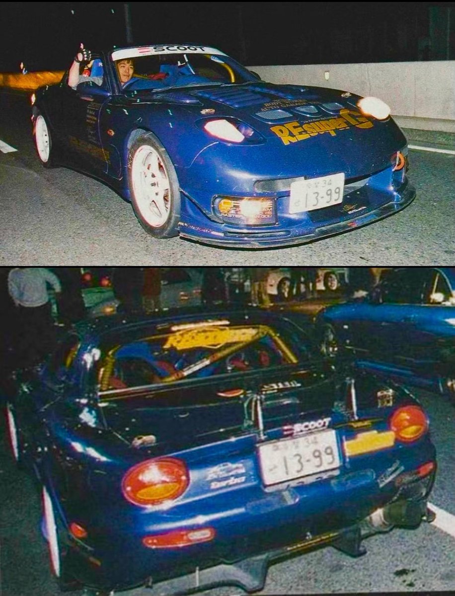 Mintia_carx's tweet photo. 嶋田理明 FD3S
1996年当初はホワイトのボディだったが、Mid Night忠雄さんに憧れブルーに変更
外装はAuto Garage TBK
エンジンはSCOOT https://t.co/k9pxd7q7PB