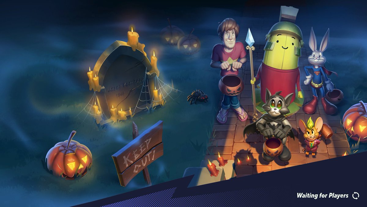 Cyffer21's tweet photo. Not only did you guys change the lobby to the Halloween them, but now you're talking about a battle pass. Amazing keep it up. #Openversus #Multiversus https://t.co/83HLCe7qqI