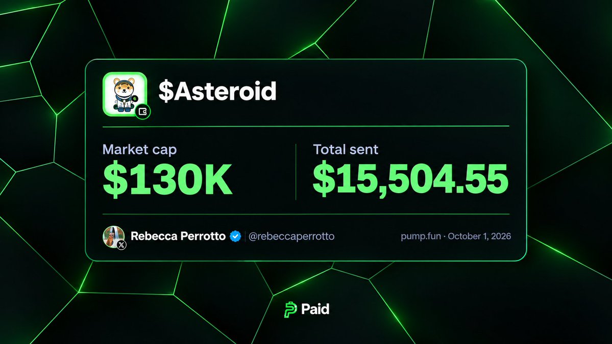 AsteroidOn_Paid's tweet photo. The token @AsteroidOn_Paid has been recorded $15,504.55, out of which 14,091 has been sent to @rebeccaperrotto X money Via @UsePaid. which will be use to fund @Liv_Stargrace.

We will continue to fund Liv's foundation through the power of crypto. https://t.co/KBCvxPU04b