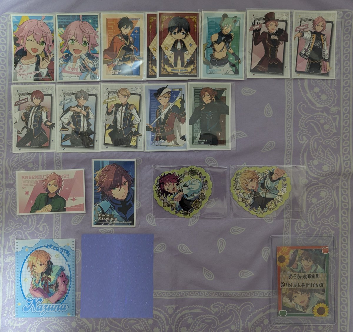 TbiJdkfo1M1ChX8's tweet photo. 【交換・譲渡】
あんスタ 紙類 カード いろいろ

譲
画像①〜⑩

求
画像⑪:千秋 翠＞奏汰 鉄虎 忍 友也 紅郎＞画像外 千秋 翠
又は、譲渡
+送料

郵送のみ
交換は2枚〜、譲渡は1枚〜
交換は同異種検討しますが、千秋 翠含んだ交換のみ(比率はご相談ください)
↓ https://t.co/hnBlY3R1gY