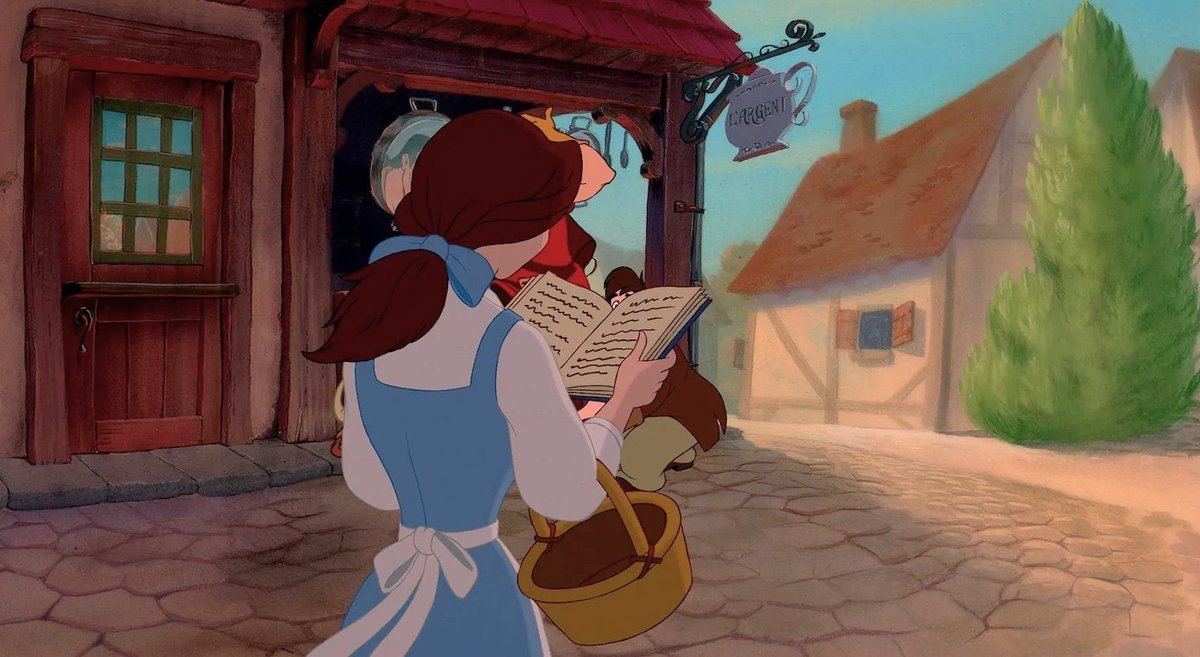 DisneyFilmatic's tweet photo. 🎶 With a dreamy, far-off look
And her nose stuck in a book
What a puzzle to the rest of us is Belle 📚✨

Disney’s Beauty and the Beast (1991) https://t.co/cTXRw4KrxW