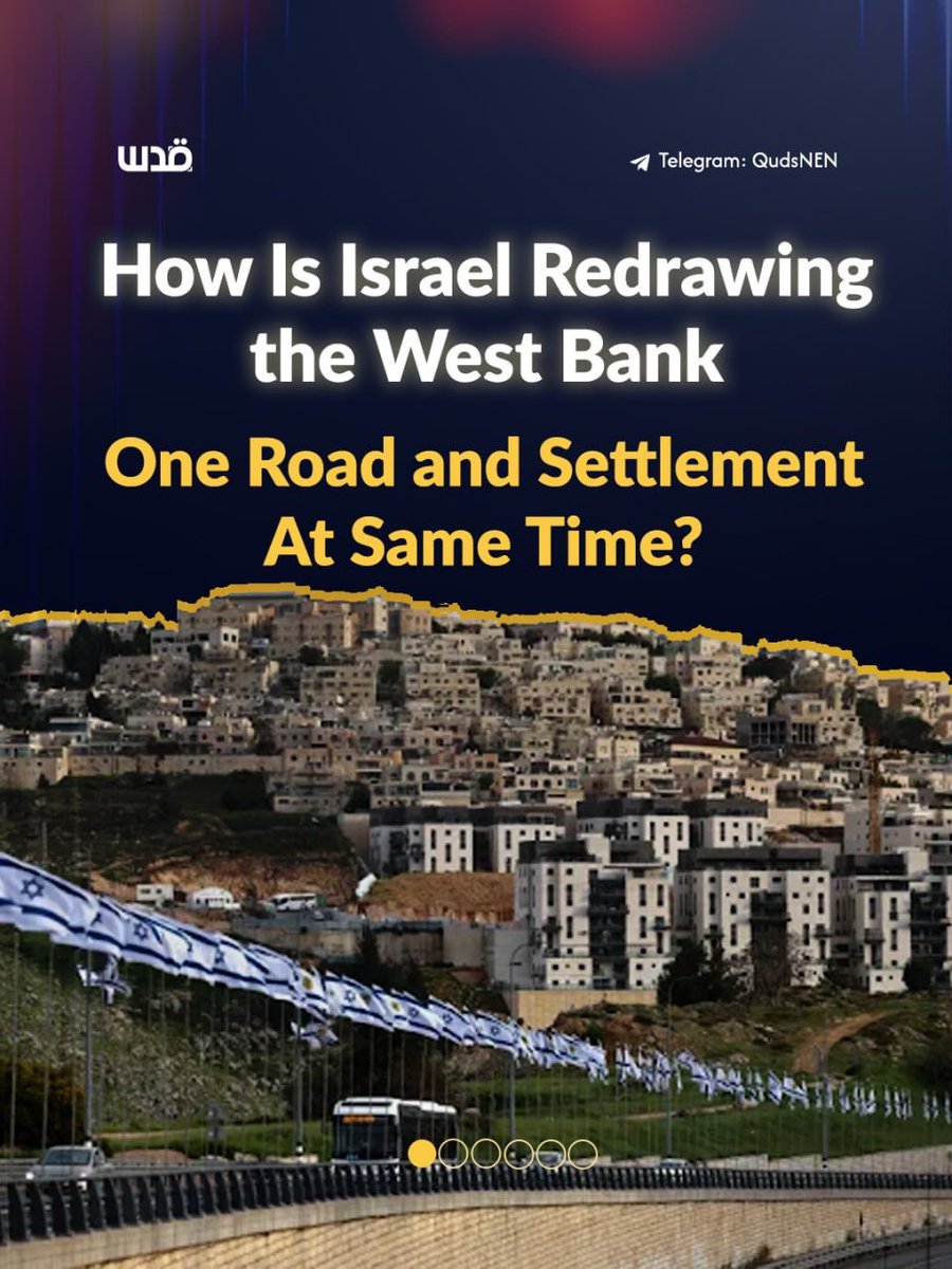 QudsNen's tweet photo. From roads to olive groves, Israeli settlement expansion is accelerating across the occupied West Bank. 

New road and housing plans in Ramallah and Hebron are advancing alongside growing settler attacks on Palestinians, their property and farmland, while farmers face increasing restrictions on reaching their olive fields.
