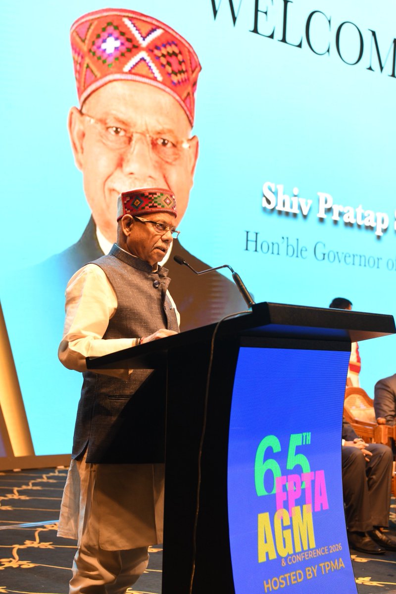 tg_governor's tweet photo. Hon'ble Governor of Telangana Shri Shiv Pratap Shukla called upon the paper industry to embrace recycling, green technology, energy efficiency and digital innovation for sustainable growth.

🌱 He stressed that economic progress must go hand in hand with environmental protection and social responsibility, and urged the industry to create greater opportunities for youth, innovation and entrepreneurship.

Sustainable industry, responsible business and inclusive growth are essential for India’s progress.