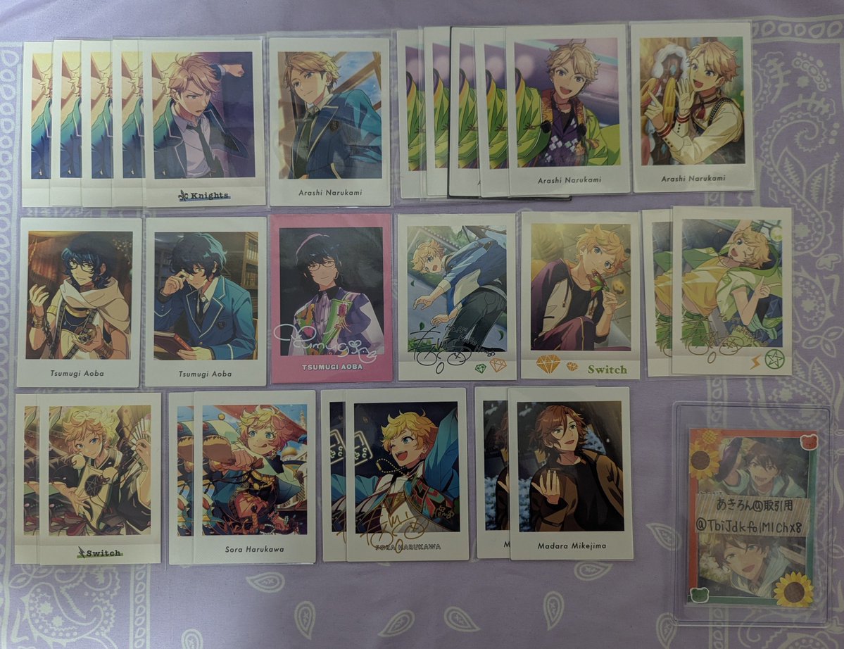 TbiJdkfo1M1ChX8's tweet photo. 【交換・譲渡】
あんスタ ぱしゃっつ ぱしゃこれ

譲
画像①〜④

求
画像⑤:千秋 翠＞奏汰 鉄虎 忍 友也 紅郎＞画像外 千秋 翠
又は、1枚50円
+送料

郵送のみ
交換は2枚〜、譲渡は1枚〜
画像⑤は同異種検討しますが、千秋 翠含んだ交換のみ(比率はご相談ください、画像外はお断りする場合あり)
↓ https://t.co/n2YmeA6UlM