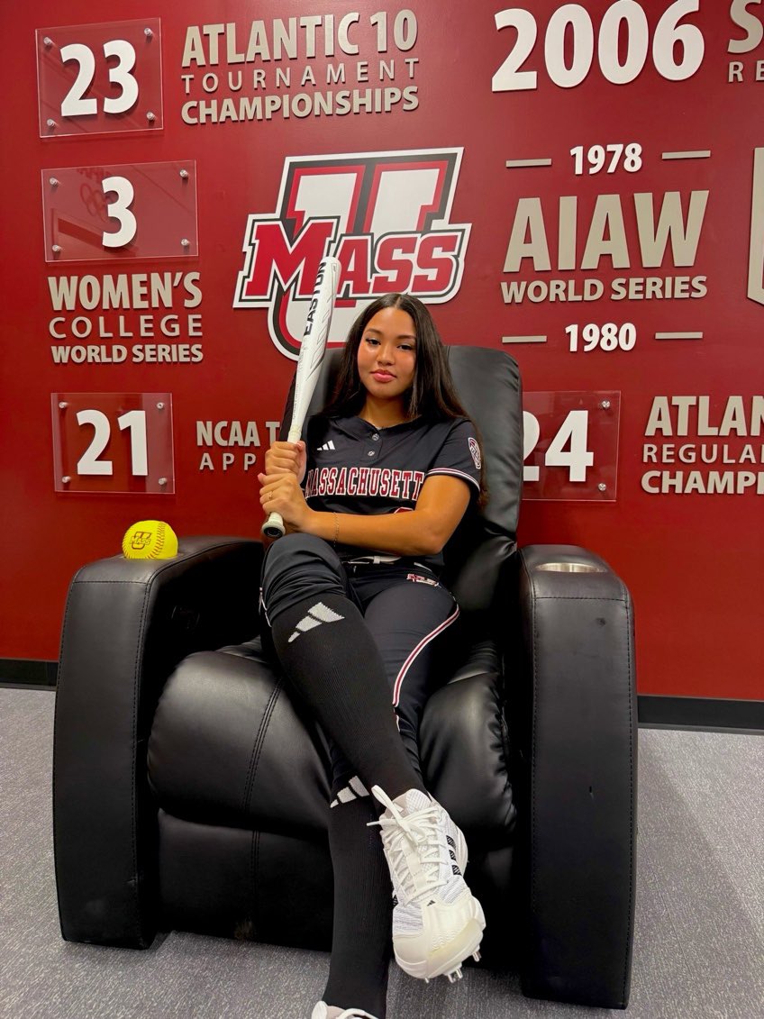 PamelaPerez2027's tweet photo. I am excited and blessed to announce my commitment to the University of Massachusetts to continue my academic and athletic career!
First and foremost, I want to thank God for giving me the drive, passion and courage to go for what I want. Through every up and down he is my rock.
I want to thank my family for being with me and supporting me through every step of this incredible journey. For every sacrifice, early morning, long drive and endless words of encouragement I am blessed and would not be the player or person I am today without them.
Thank you to Coach Kevin and all my other intensity coaches and teammates for everything you’ve taught me along the way and always pushing me to be the best player I can be.
To Coach Cotton, Coach Britt and Coach Learner, Thank you for teaching me what it means to be leader, I truly appreciate everything you’ve done for me, I would not be here today without my panther family.
A special thank you to all the coaches who have poured into me, taught me the game and believed in me. Thank you Coach Sergio and Team DR for teaching me to play with a purpose. Coach Kenny and the rest of the GCH staff, thank you for allowing me to practice and learn from you guys.
Lastly, thank you Coach Henderson, Coach Roger and Coach Chinny for giving me this amazing opportunity! Go Minutewomen! #Flagship🚩@UMassSoftball @danihenderson44 @CoachRogerW @CoachChinny @MissODonnell28 @IntensityKOD_KP
@GPHSPanthers @Softball_GPHS  @CoachBrittHCC @GCHMaryland @TEAMDRSB @DiamondAddicts @gatorjack72 @NextPitch_SB @MSPtakeover
@ScoutSoftball @CSAPrepStar @Get2CollegAth
@Topsiswear