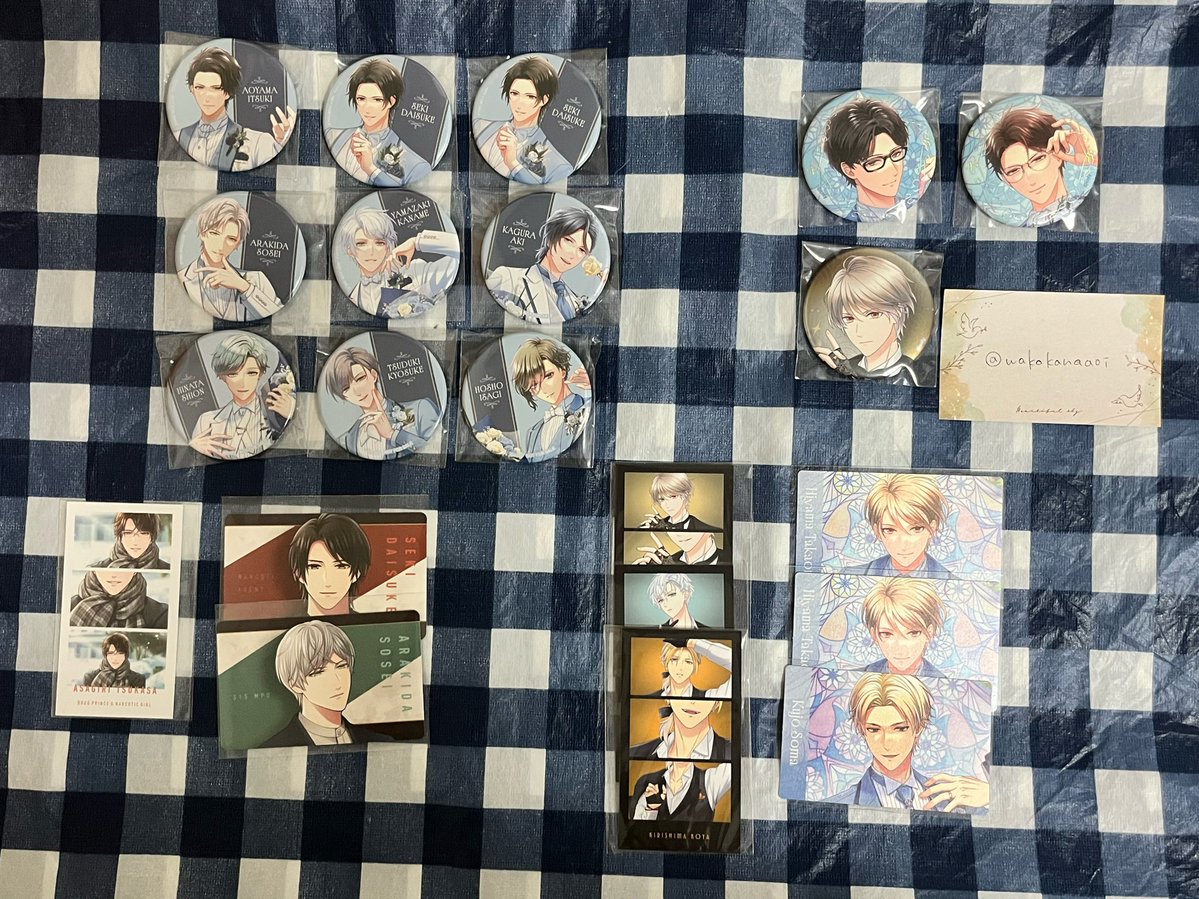 wakakanaaoi's tweet photo. 交換

譲 青山 〇関 〇荒木田 朝霧 〇カナメ 九条 桐嶋 〇神楽 京介 日向 宝生 瀬尾
①アニバフェス
②周年 前半 後半
③缶バッジ

求
①服部 新堂 夏目
②服部(どれでも) 夏目(スタマイ後半>>ドラマト前半) 新堂(後半)
③服部 新堂

郵送 〇は服部と交換
特典 ドラマト⇔スタマイ⇔フェス可 https://t.co/1g7A60Dly1
