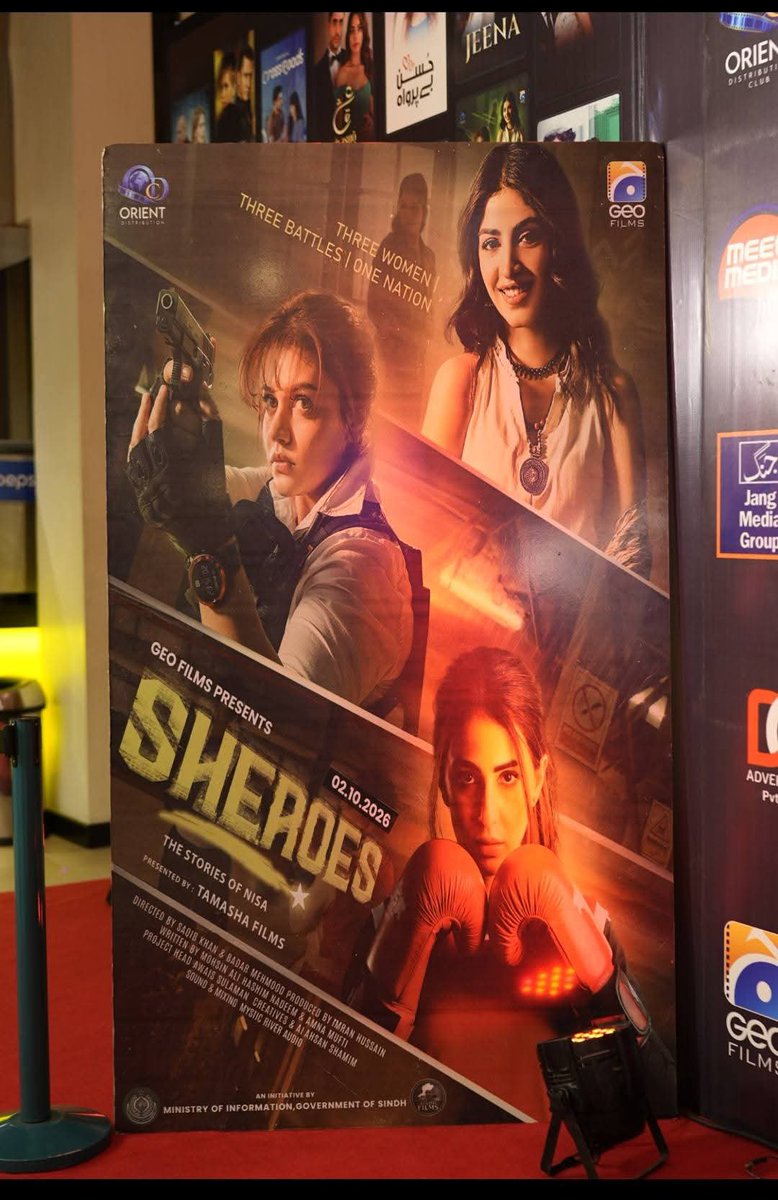 SindhFilms's tweet photo. SHEROES — A Grand Premiere, Powerful Stories

A spectacular evening of glamour, cinema and inspiring storytelling as  SHEROES celebrated its grand premiere in Karachi. 

The red carpet came alive with memorable moments, while three powerful women-led stories took center stage — celebrating courage, strength and resilience. 

A Project by: Sindh Information Department
Presented by: Tamasha Films
Directed by: Saqib Khan & Badar Mehmood
Written by: Mohsin Ali, Hashim Nadeem & Amna Mufti

Sindh Films Sindh Information Department Sharjeel Memon Geo Films 

#SHEROES #SheroesbySindhFilms #SindhFilms #Sindhinfo #SindhGovt