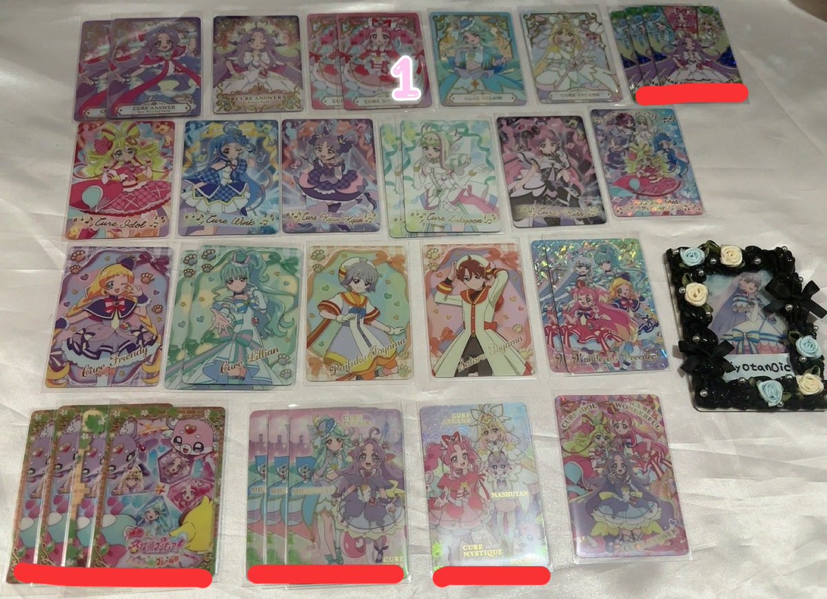 jyotanoic's tweet photo. 【交換】映画 名探偵プリキュア キラキラカードグミ グミカ たんプリ キミプリ わんぷり

譲：画像参照（今弾・過去弾ございます）
求：今弾ニャミー

アルカナは当方任意（赤線のもの）の抱き合わせ含む3:3の交換>1:3〜のお取引希望

2:2〜の交換、郵送交換のみ 

検索からもお気軽にお声掛けください https://t.co/GYdULNVNG5