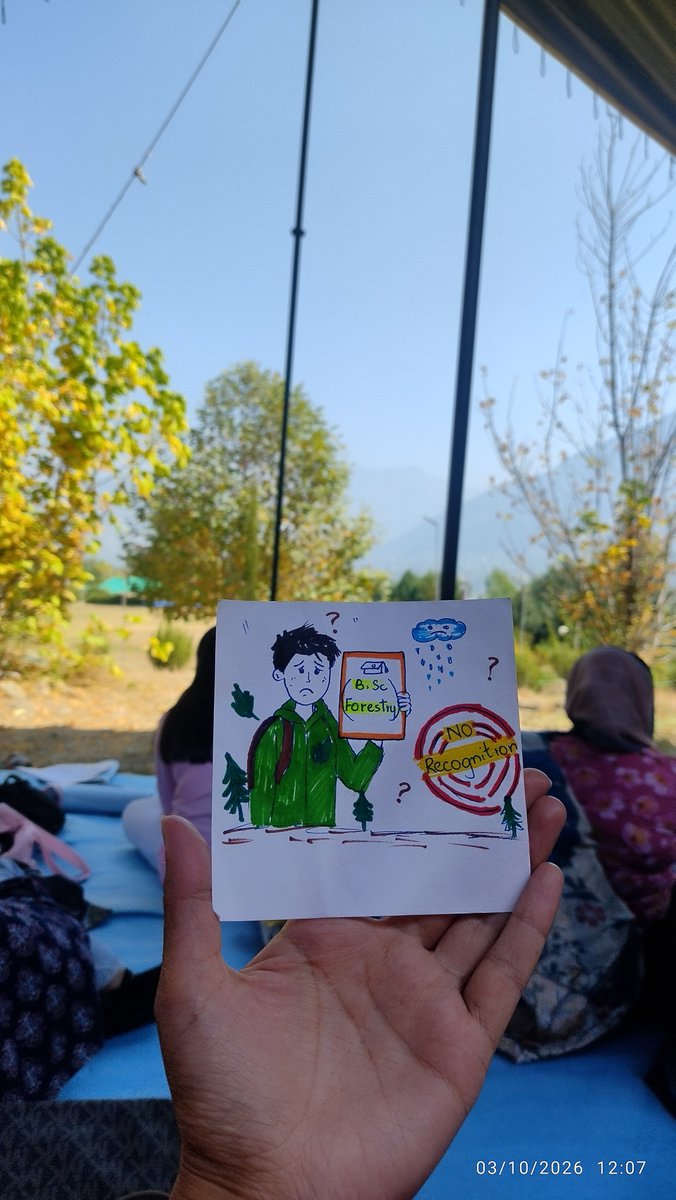 Bar_aaan's tweet photo. Day 13:
 13 days and not a single face from the authorities has bothered to visit us.
Has our voice become so worthless?
We are disappointed but not broken. You may ignore us but you cannot silence us.
WE WILL NOT GIVE UP.
#Forestry
#SKUAST
#Justice https://t.co/DWJhkHKRdO