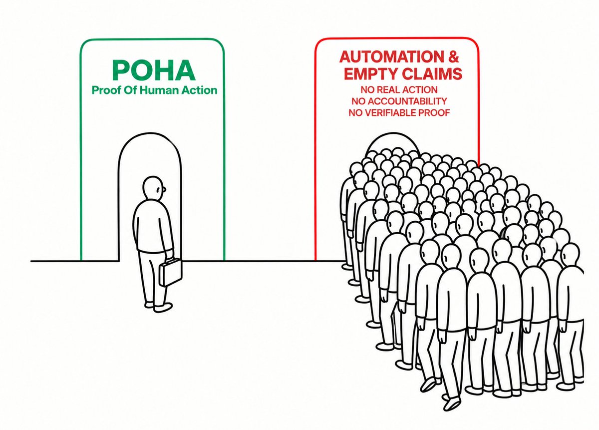 Actum_system's tweet photo. AI safety used to be about what a model was allowed to say

Now AI browses, accesses systems, writes code, runs machines, and makes decisions

The question is no longer only why it did it
It is also: 
What actually happened? 
What triggered the action? 
Who was responsible?

A crowd of automated claims is not proof. No real action. No accountability. No verifiable history.

PoHA starts from a simple rule: actions should leave evidence. 
The more autonomous AI becomes, the more we need to know what a human actually did.
#Actum #POHA #IndustrialDePIN #VerifiedBehavior
