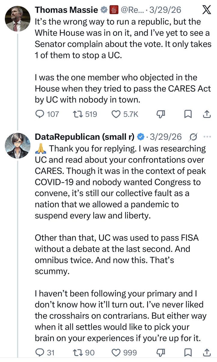 BiggerTruth's tweet photo. Any time a big influencer is treated like a sacred cow we should be doubly skeptical.

Mike Flynn @GenFlynn has called Jennica Pounds @DataRepublican, whose “(small r)” notation in her account name indicates she does not consider herself a Republican, one of his “top DIGITAL SOLDIERS in an indomitable ARMY OF DIGITAL SOLDIERS.” She voiced her agreement.

Just last night she called @RepThomasMassie “genuine” and a “great principled leader.”

She also said of foreign agent Flynn, “you have done more to walk the talk than almost anyone.”

She only lasted a few weeks as SGE.