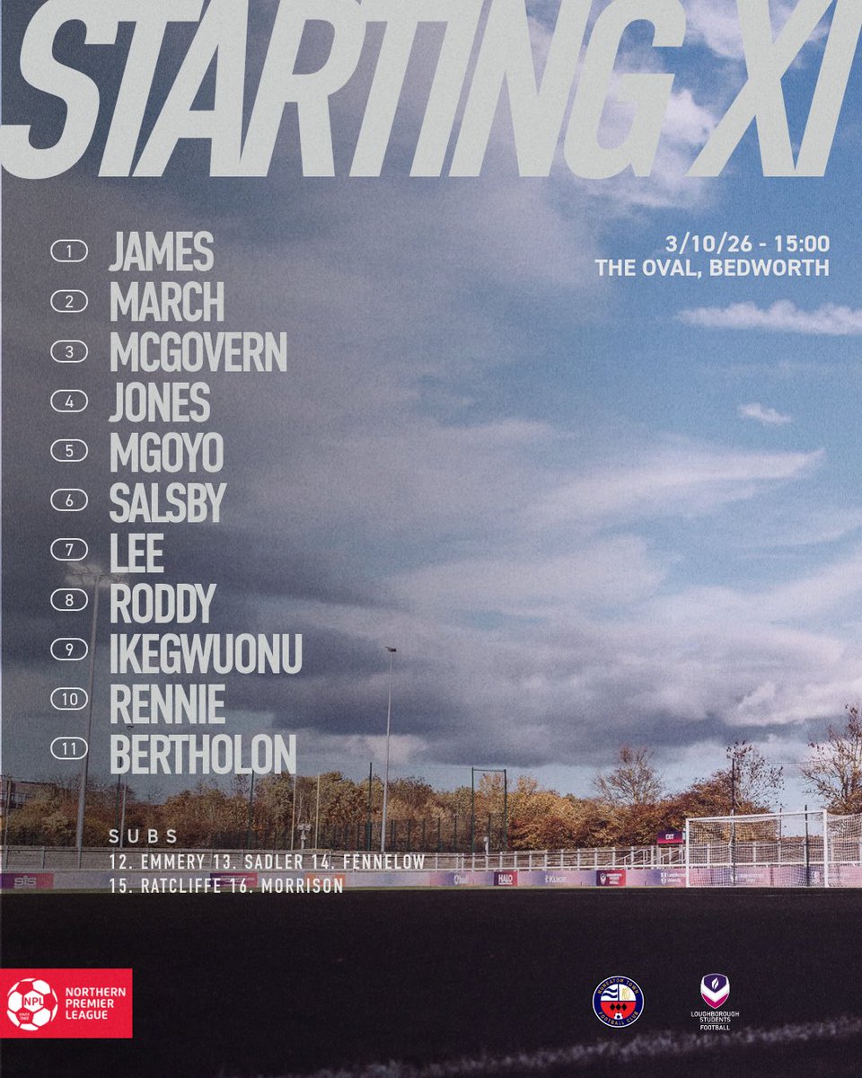 LboroStudentsFC's tweet photo. Starting XI

⏰ 15 minutes to kick off 
⬇️ Show your support for the boys 

Up The Scholars 💜 
#lborostudentsfc https://t.co/1mArDmpkT1