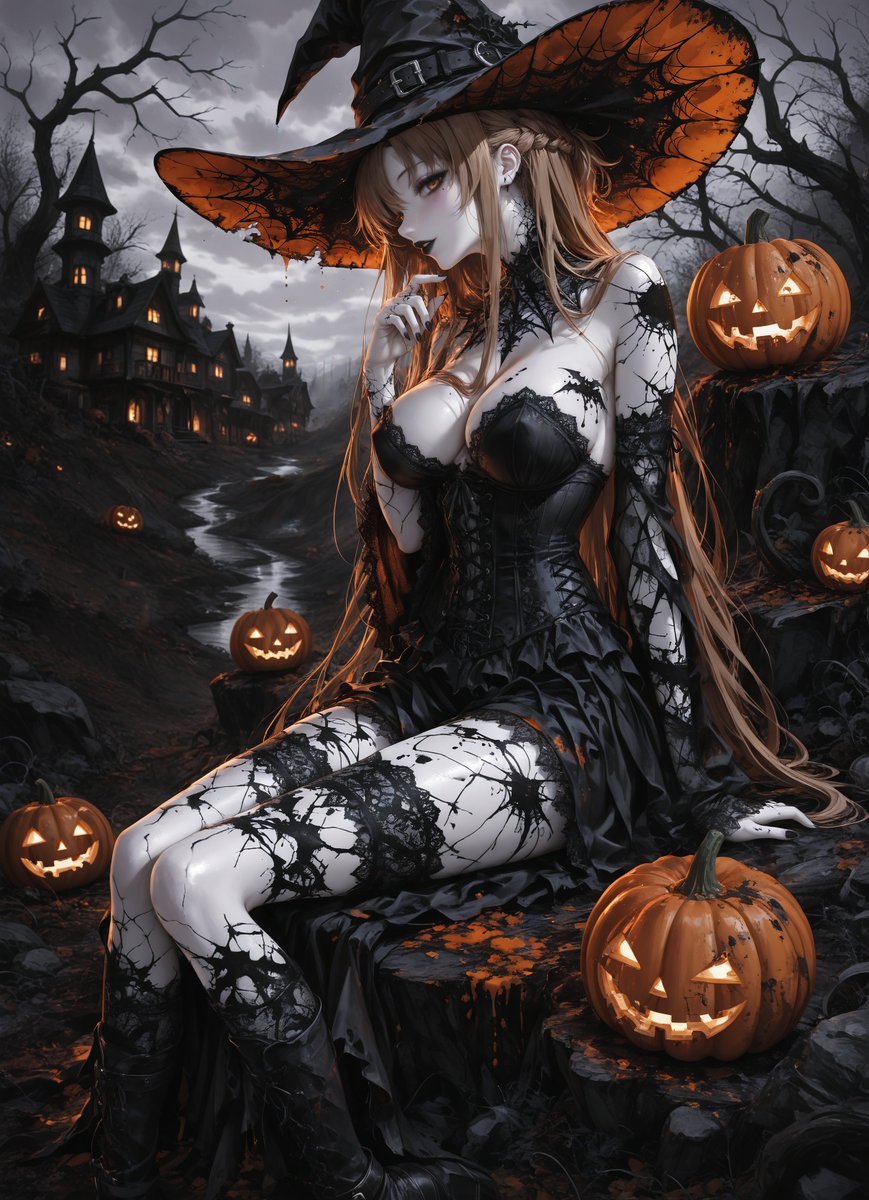 Kuroneko__x's tweet photo. Asuna ready for Spooktober 🎃 https://t.co/UWDiDF3EQe