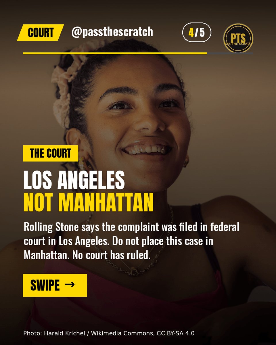 cryptonewb_e's tweet photo. Olivia Dean is not a defendant. Mattie Music Group sued Capitol, Sony Music Publishing, and Kobalt, claiming "I've Seen It" copies "Just the Two of Us."
Allegation. No ruling. Los Angeles, case 2:26-cv-11383. TMZ has it too.
#OliviaDean #PassTheScratch https://t.co/vdL1Ys44p5