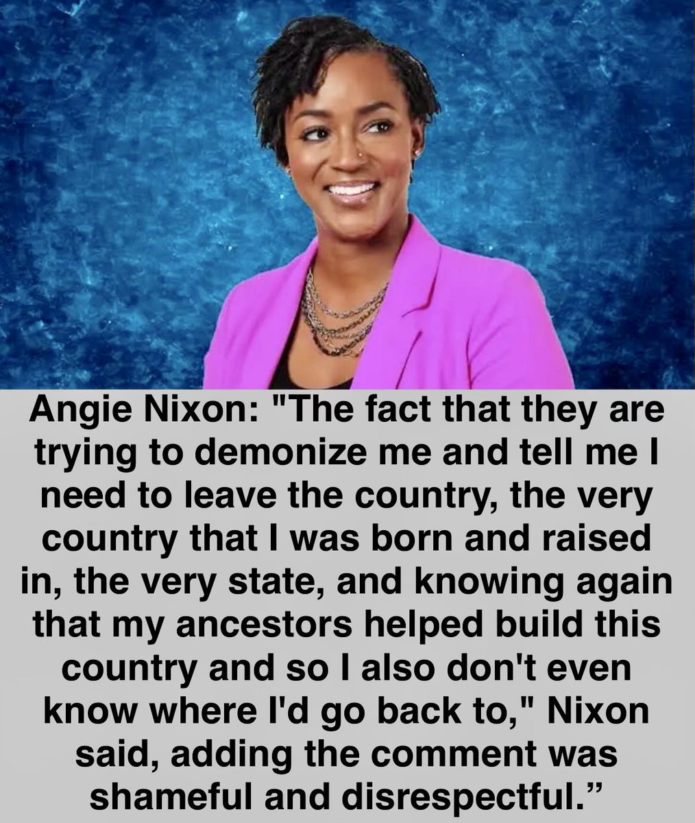 bluhue123's tweet photo. JD Vance on Angie Nixon: "Get the hell out of here. You don't belong in America."

Raise your hand ✋ if you stand with Angie Nixon against JD Vance https://t.co/Kl518BRxdI