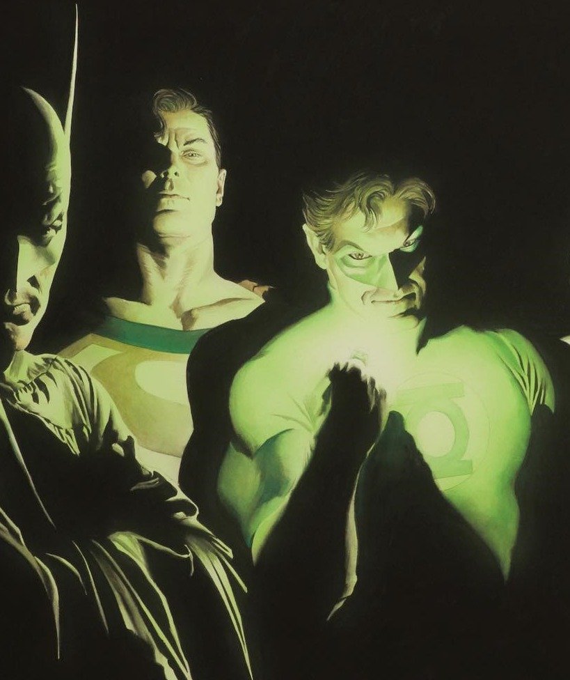 igde_design's tweet photo. Arte em referência a uma das criações de Alex Ross que tem como destaque o Lanterna Verde! https://t.co/TpWXoHrYK2