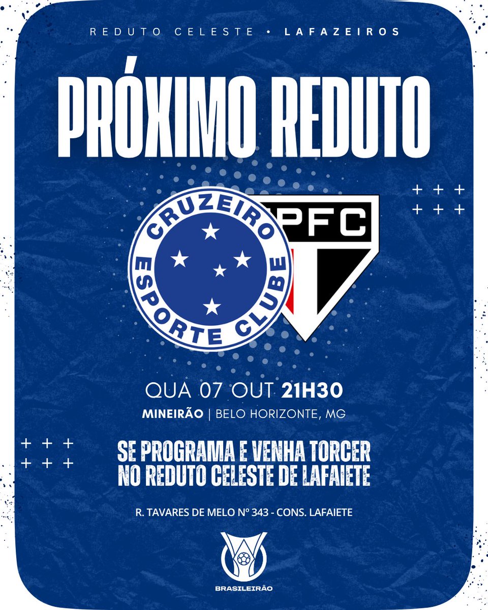 lafazeiros's tweet photo. O CABULOSO TÁ DE VOLTA! 🦊⚽
Depois da Data FIFA, nosso compromisso é contra o São Paulo e a torcida em Lafaiete já tem encontro marcado no Reduto Lafazeiros!
Se programa e venha torcer com a gente!
#CECxSPFC #RedutosCelestes https://t.co/vAazQ6e6ze