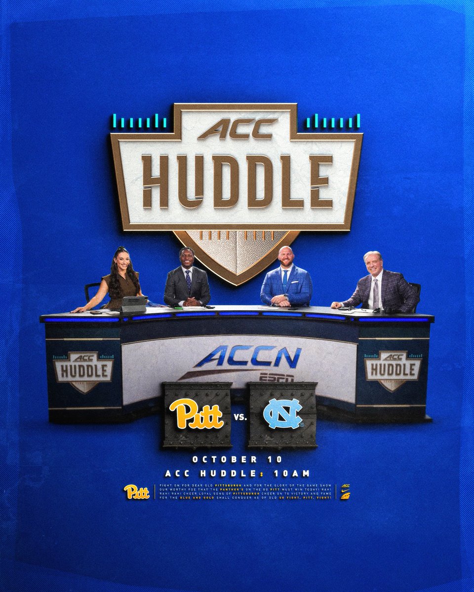 Pitt_FB's tweet photo. See you next week @accnetwork 🤩

ACC Huddle will be live Saturday outside @AcrisureStadium!

More: https://t.co/giGmakQlij https://t.co/PEeKO8DLp8