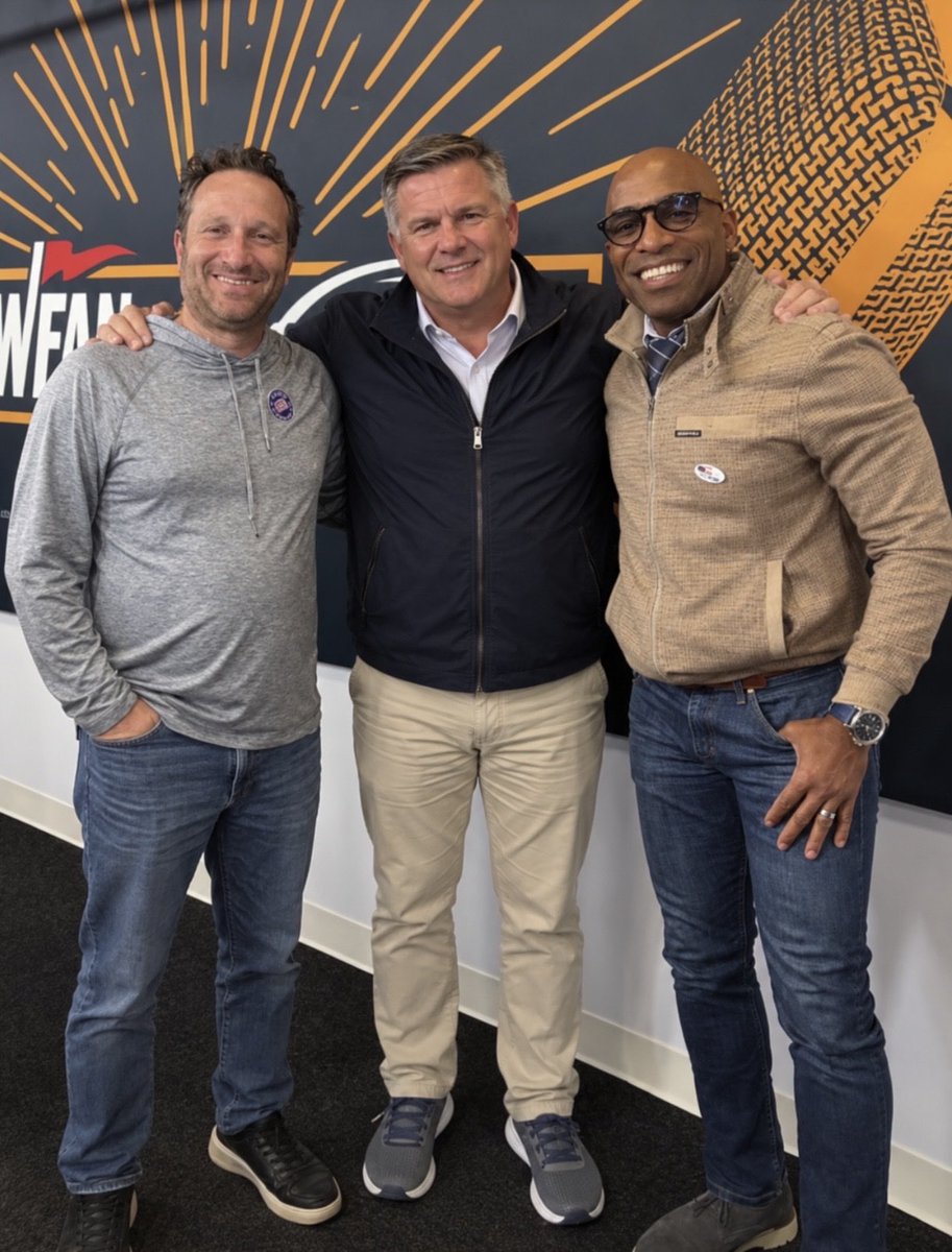 JackFletcherNFL's tweet photo. What an honor it was to join Evan &amp; Tiki on WFAN yesterday. Two guys who know this game inside and out, and an even better conversation off the air.

Always special getting to talk football in New York. Thanks for having me, fellas!

#WFAN #NFL #NYSports https://t.co/YvMFAmpbIE