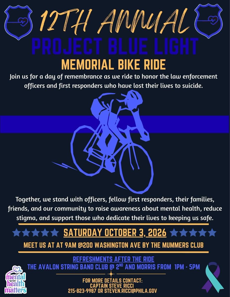 PPD01Dist's tweet photo. What an honor its to be able to participate in the Annual Project Blue light ride for Police Suicide Awareness. No officer should have to fight this battle alone. Thankyou to the many officers from different jurisdictions in the tri state area that came to support and ride. https://t.co/LVHcYTrAW4