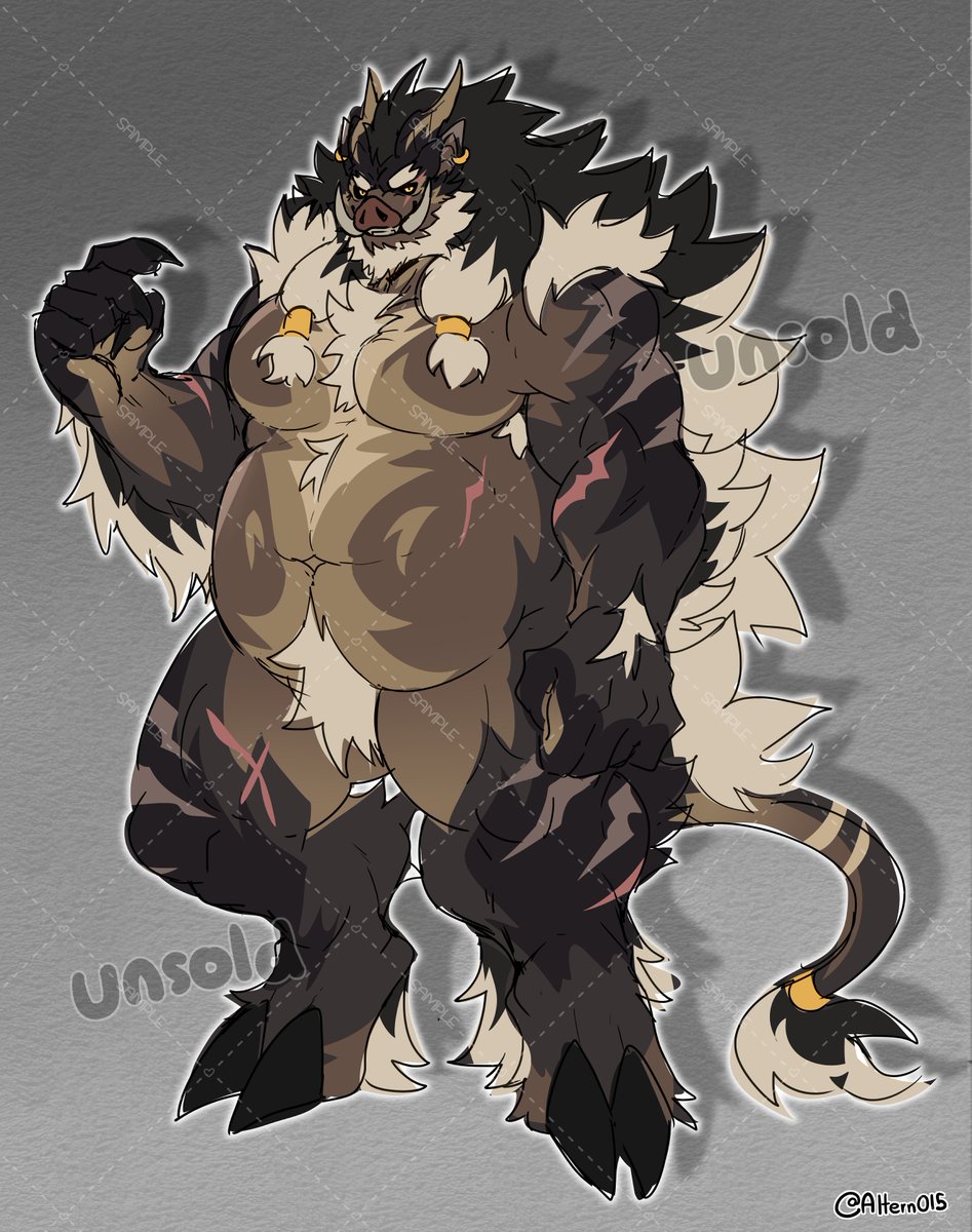 Altern015's tweet photo. Weretober Day 3 # Boar ! 🐗

This is the first time I draw boar xD really happy how it turn out !

This lad also got preclaim in my Telegram channel ! 

If you interest in future adoptable I will leave the link of my Telegram in the comment ! https://t.co/62CtKfNNNn