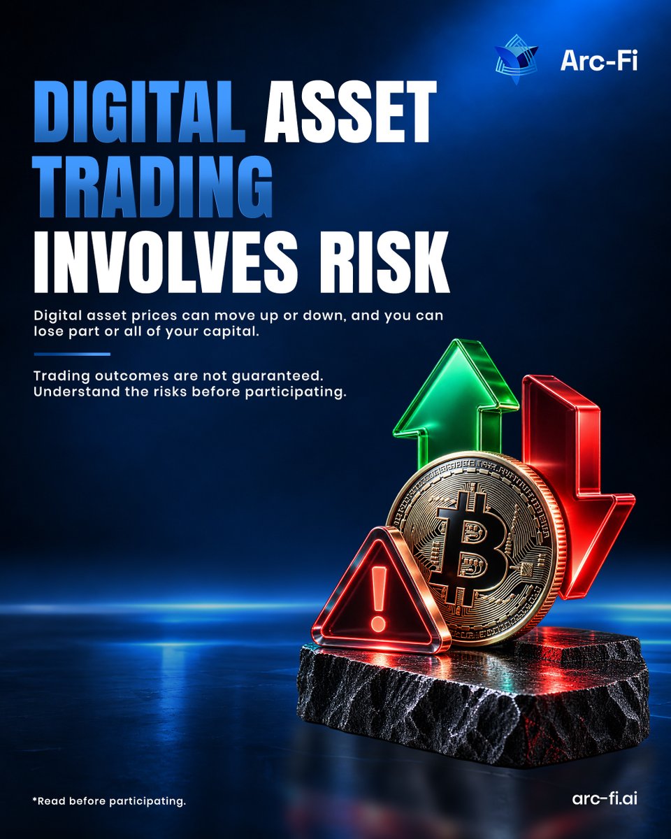 ArcFiLimited's tweet photo. Digital asset trading involves risk.

Prices can move quickly, and outcomes are never guaranteed. Understand the risks before participating.

Explore more: https://t.co/H7uFrQRNvh

#ArcFi #CryptoTrading #RiskAwareness #DigitalAssets https://t.co/eoRSzs7yBU