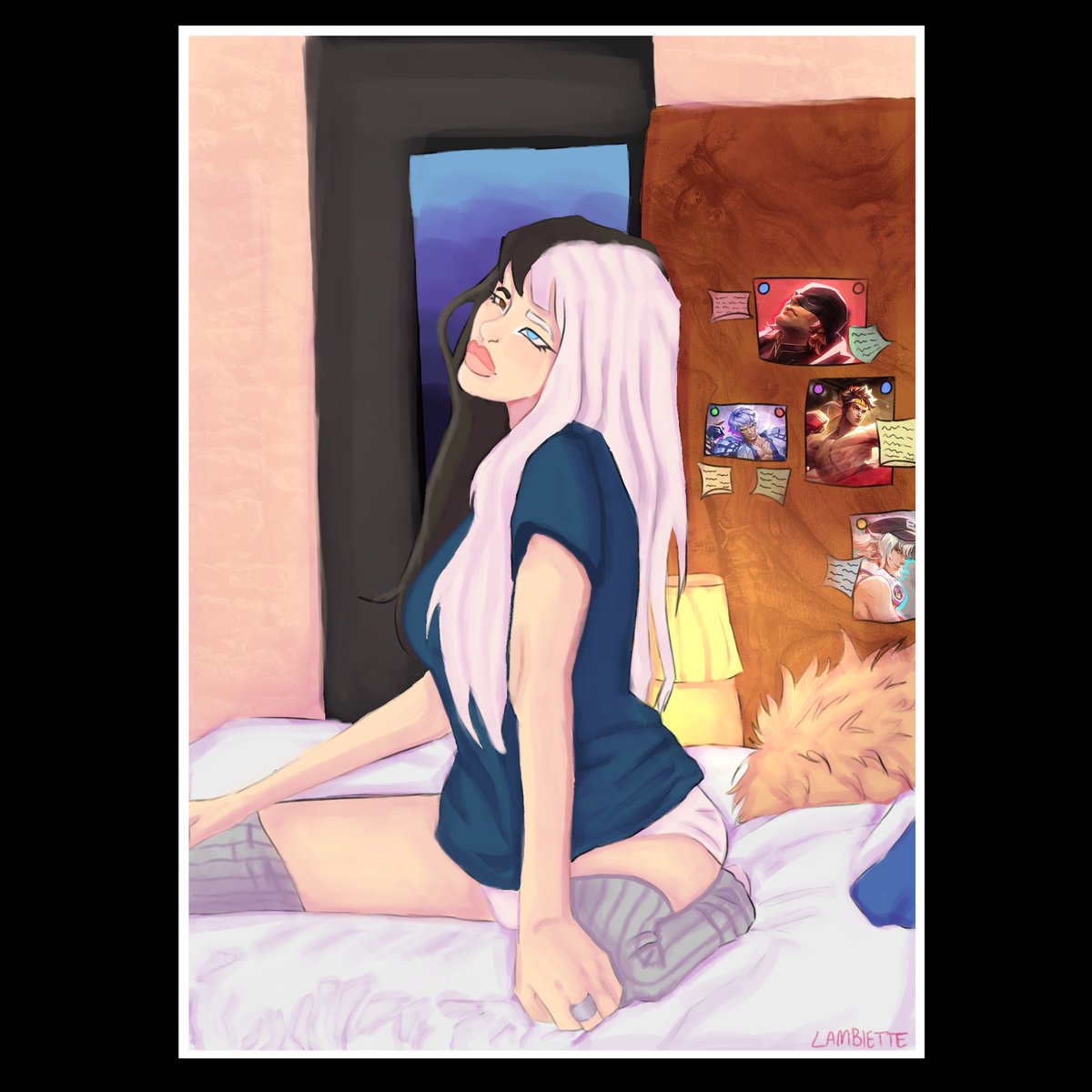 lambiiette's tweet photo. i got sick of modding and fortnite gave me this idea. 
make you mine luna snow. 
she’s manifesting lovers in the back. 
i got lazy. #lunasnow #MarvelRivalsㅤ https://t.co/NAW9gFuqye