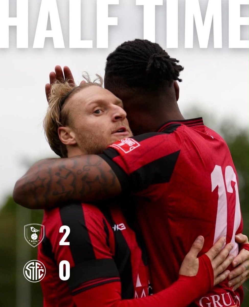 BracknellTownFC's tweet photo. Half-time here at The SB Stadium, and itβs been a dominant display from the Robins so far! π΄
Goals from Daws and Liddle have us 2-0 up against @sloughtownfc as we go in for the break.
#TOGETHERBTFC #COYR https://t.co/xkCLoL1pYn