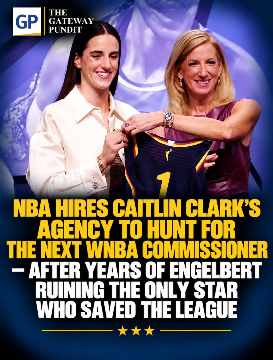 gatewaypundit's tweet photo. The NBA has reportedly hired Excel Search & Advisory, the executive search division of the same sports agency that represents WNBA superstar Caitlin Clark, to lead the hunt for the league’s next commissioner.

The move comes as embattled WNBA Commissioner Cathy Engelbert prepares to retire at the end of 2026 after seven years running the league.

Read the rest of the story, link in the comments.
