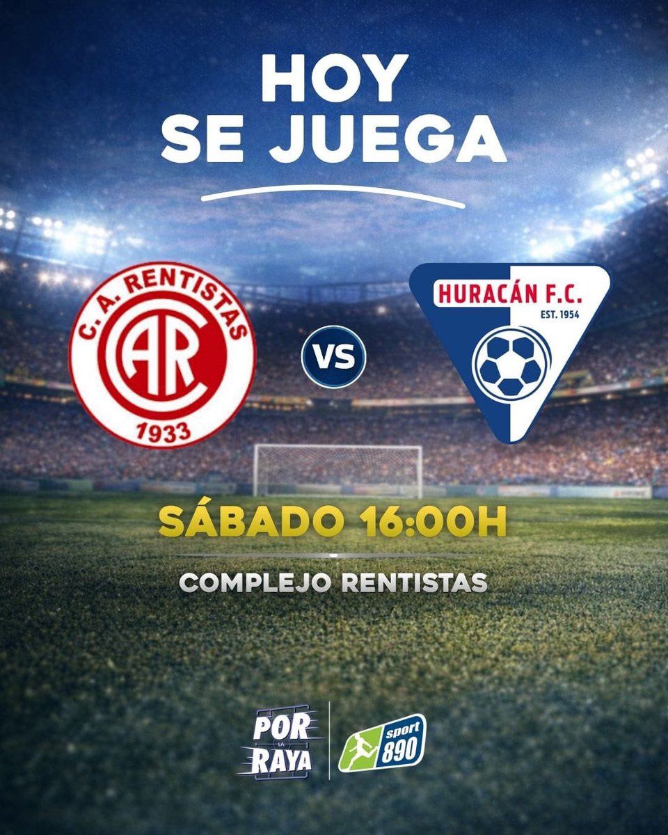 PorLaRaya890's tweet photo. ⚽️ Desde las 16:00 juegan #Rentistas vs #Huracán
📲Redes sociales: @valazzato
🧑⚖️ Lucas Andrade, Sebastián Silvera, Gustavo M. Lisboa y Federico Arman https://t.co/YVe9MBL9qe