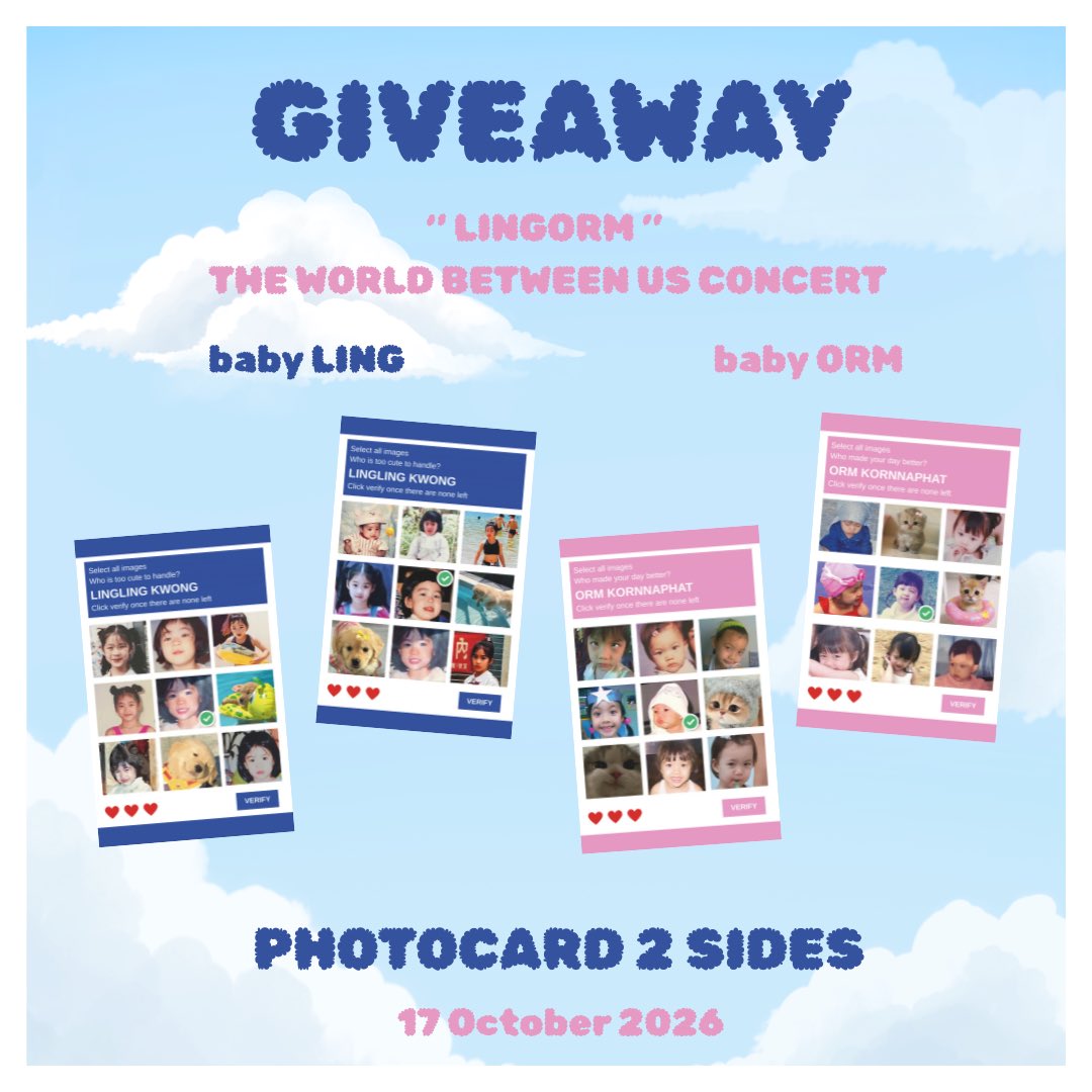 linglingk_ormk's tweet photo. 𑣲. GIVEAWAY #LINGORMCONCERT 
🦮🪽🍳 
🤓 17-18 October 2026
🤓 IMPACT Arena .✦ ݁˖

⋆˚꩜｡ DM for exchange (แลกกัน dm น้า💖)
#lingorm #หลิงออม #Linglingkwong‌ #OrmKornnaphat‌ https://t.co/KLkgjH7lvf