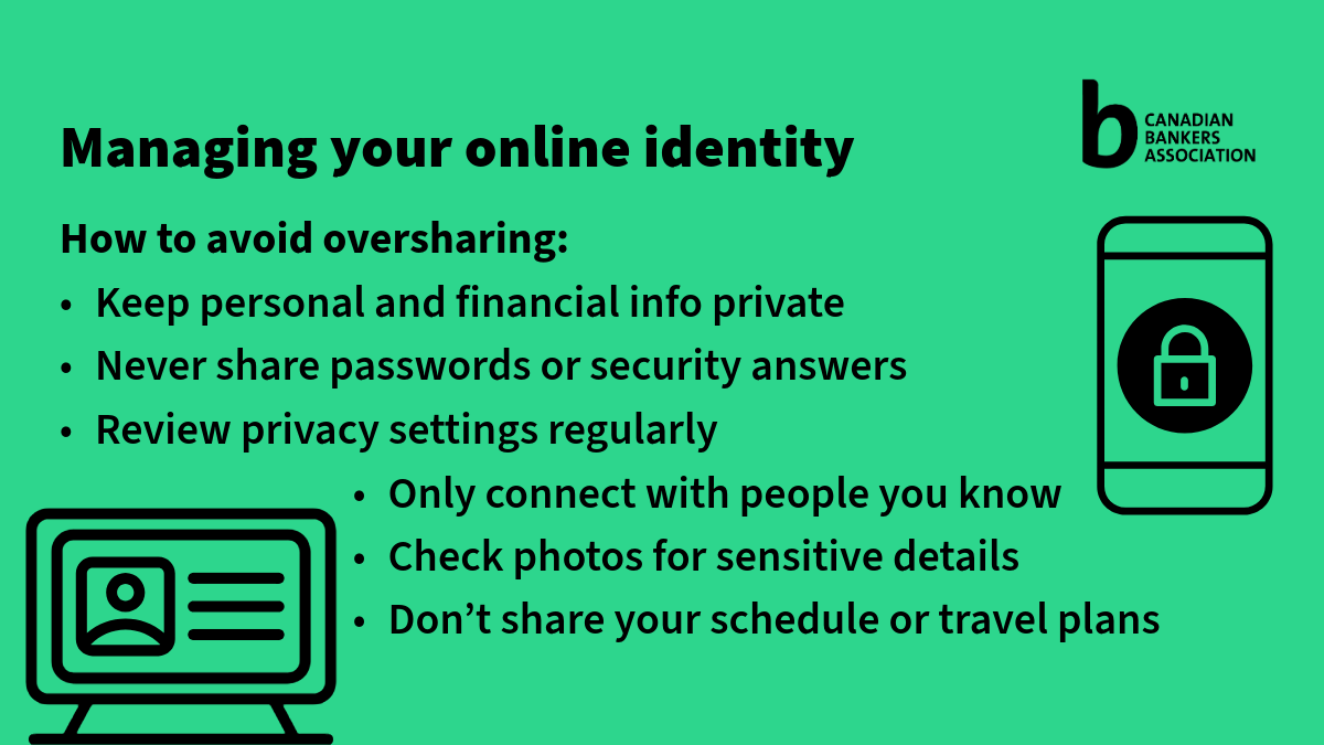 CdnBankers's tweet photo. What you share online can reveal more than you think. 

Review your privacy settings, think twice before sharing personal details, and be mindful of what you post publicly.  

Protect your information: https://t.co/tUfC3puj3o     

#CyberMonth2026 #GetCyberSafe https://t.co/O8iRvqY178