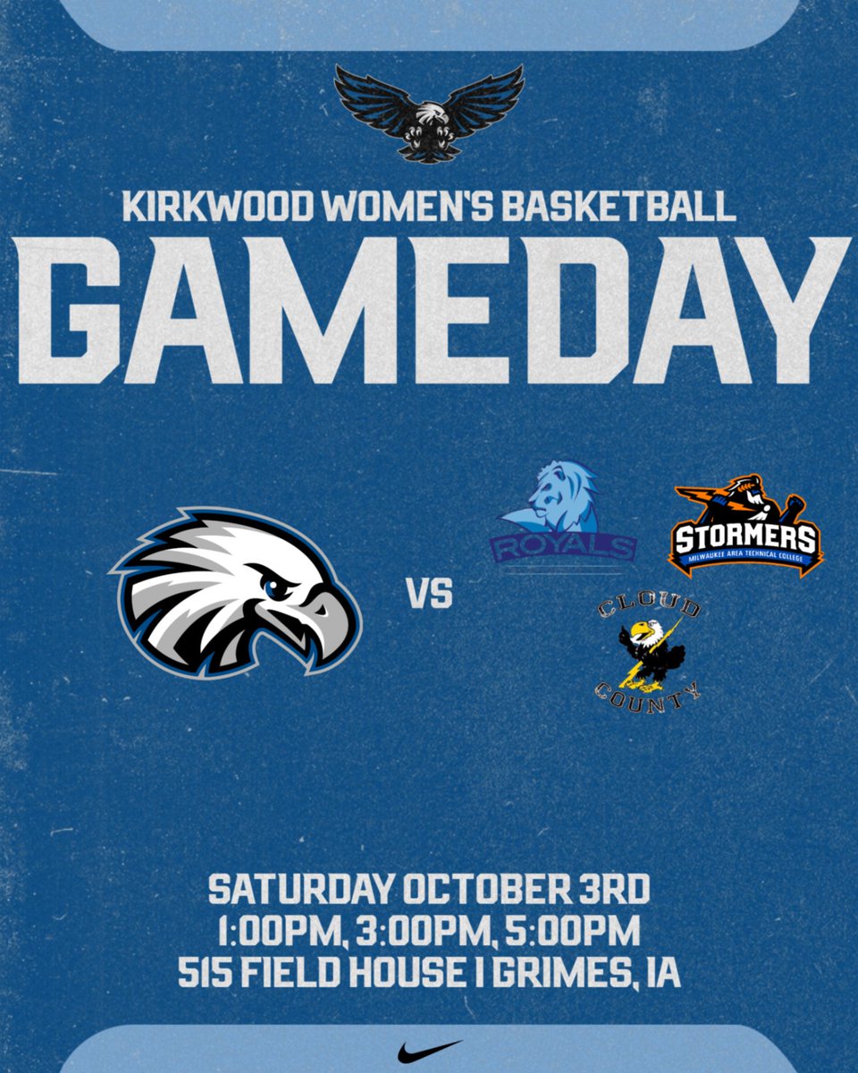 KirkwoodEagles's tweet photo. 𝐖𝐎𝐌𝐄𝐍'𝐒 𝐁𝐀𝐒𝐊𝐄𝐓𝐁𝐀𝐋𝐋🏀

🆚 Lake Region, Milwaukee Area, Cloud County
🕢 1:00PM, 3:00PM, 5:00PM
📍 515 Fieldhouse I Grimes, IA
🔗https://t.co/K9baXAoptl

#YouWinWeWin🦅 I @KCC_WBB https://t.co/zMbWRNmbll