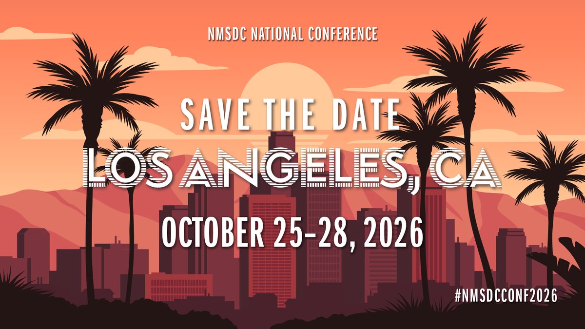 NYNJCouncil's tweet photo. The NMSDC Annual Conference &amp; Exchange takes place Oct. 25–28 in LA: strategic connections, new ideas and growth opportunities for suppliers and leaders. Register today.
 
https://t.co/wQgnjfyhOr

#NMSDCConf2026 #NMSDCConference https://t.co/RdpOiuUzCv