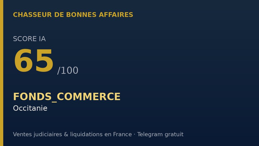 EncheresJudFR's tweet photo. 📍 Occitanie : un fonds de commerce à saisir !
Ne laissez pas passer les liquidations et ventes judiciaires de la région.
Rejoignez notre Telegram gratuit pour être alerté en avant-première ⚡️
#FondsDeCommerce #Occitanie #BonsPlans https://t.co/roo0l9uGXL