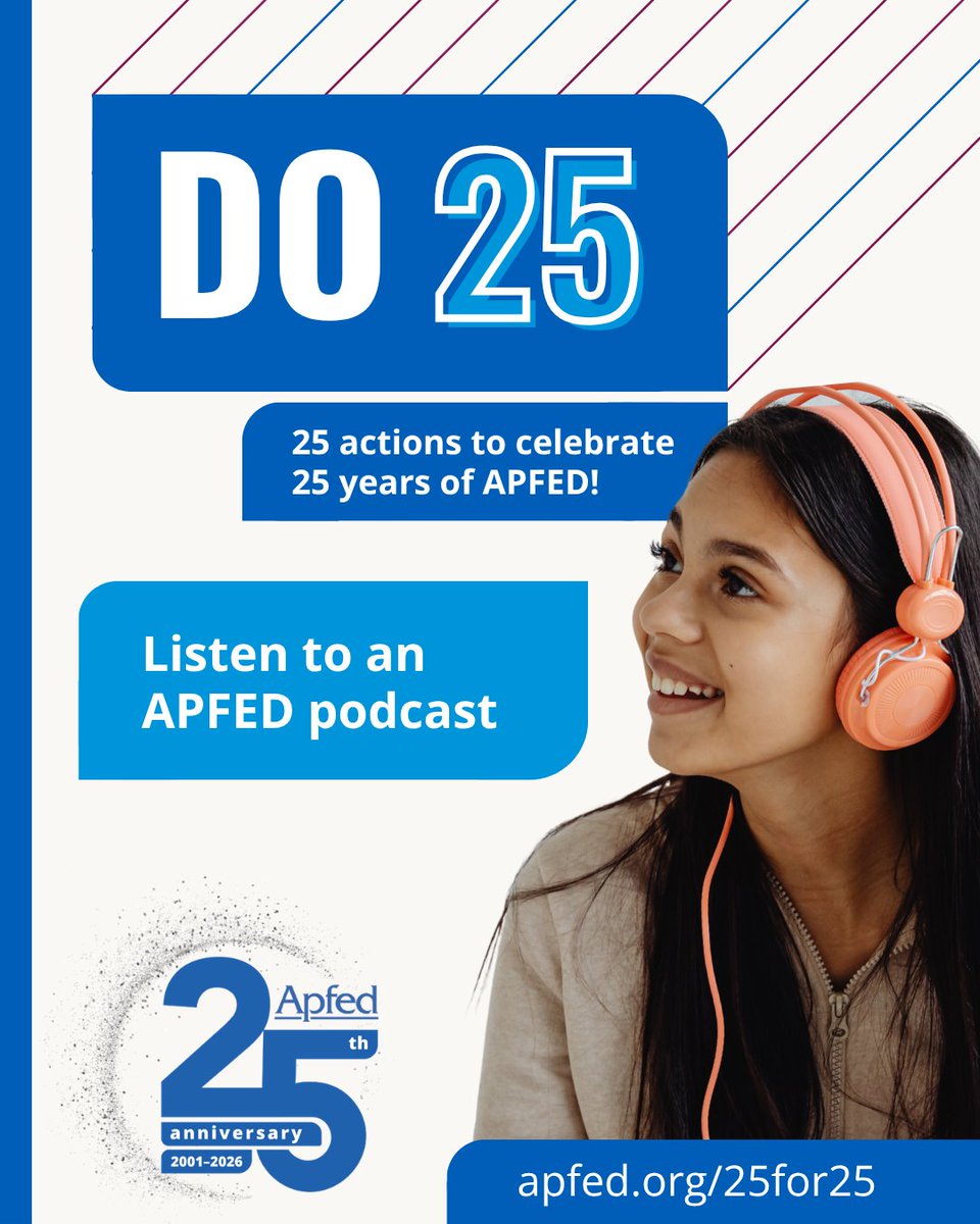 APFEDorg's tweet photo. Do 25. 🎙️ This week, press play. APFED's RealTalk Podcast is your front-row seat to the eosinophilic disease community. Tune in today by visiting https://t.co/EcMsFpSZPo! 

#Do25 #25for25 #APFED #RealTalk https://t.co/C5uRRy1jqP