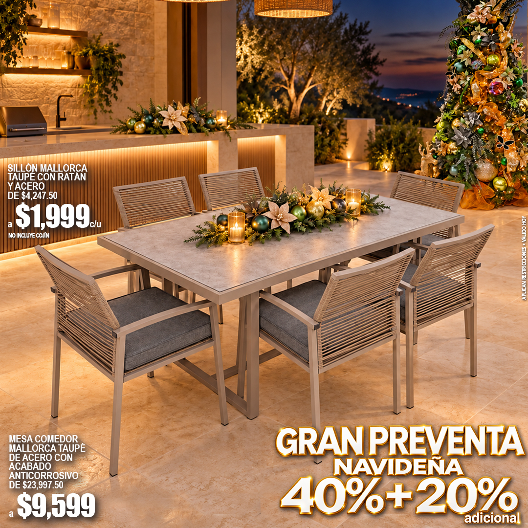 chelsealoft's tweet photo. La Navidad está cada vez más cerca… 🎄✨ Prepárate para compartir momentos especiales alrededor de la Mesa y Sillón Mallorca Taupé, con un diseño moderno, cómodo y perfecto para disfrutar la temporada en familia. https://t.co/yehZU3CIRC
#ChelseaLoft #Sillón #Mesa #DobleDescuento https://t.co/aETG2JLNiL
