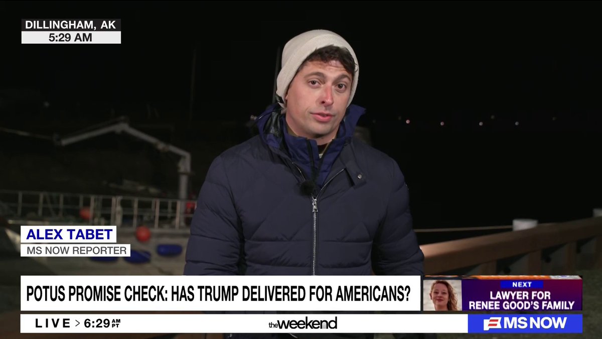 MSNOWComms's tweet photo. .@AlexanderTabet reports live from Alaska for “POTUS Promise Check,” a five-part reporting series examining five key commitments President Trump made to the American people. 

Watch the first installment ⬇️
https://t.co/3sNfE1i0tQ https://t.co/f5cHI6GHHs