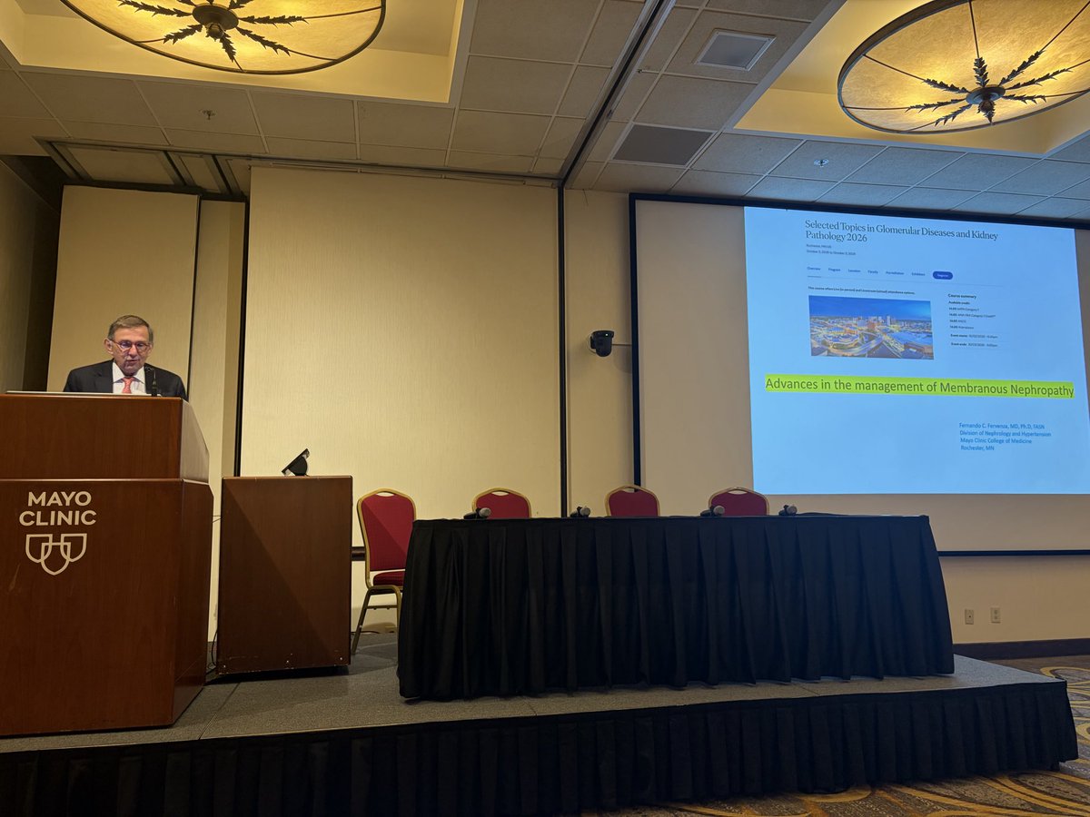 LeticiaRolonMD's tweet photo. Back to the podium is Dr. @fervenzaf sharing Advances in Management of Patients with MN. We’ve come a long way with antigen discovery and the prospect of antigen-driven management and now with new therapies in the horizon…@MayoClinicNeph Selected Topics in GN https://t.co/IJQWAMMiwW