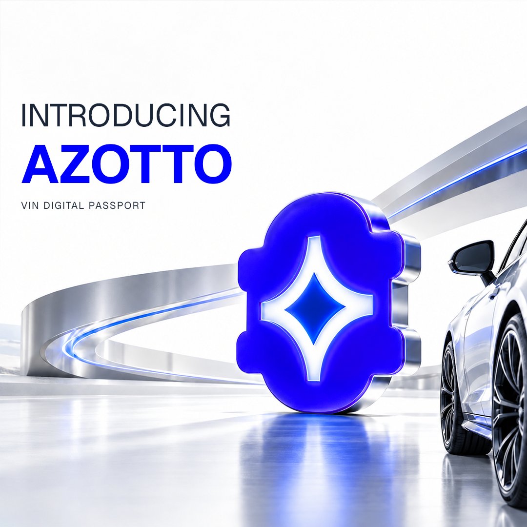 AZOTTOTECH's tweet photo. Introducing AZOTTO

A VIN Digital Passport ecosystem designed to bring vehicle history and related records into a more organized and verifiable digital record.

Built with blockchain technology to support data integrity and create an auditable record layer for vehicle information.

Your vehicle has a history. Now it can have a digital identity.

Explore AZOTTO:
https://t.co/leBNSNQ3J5