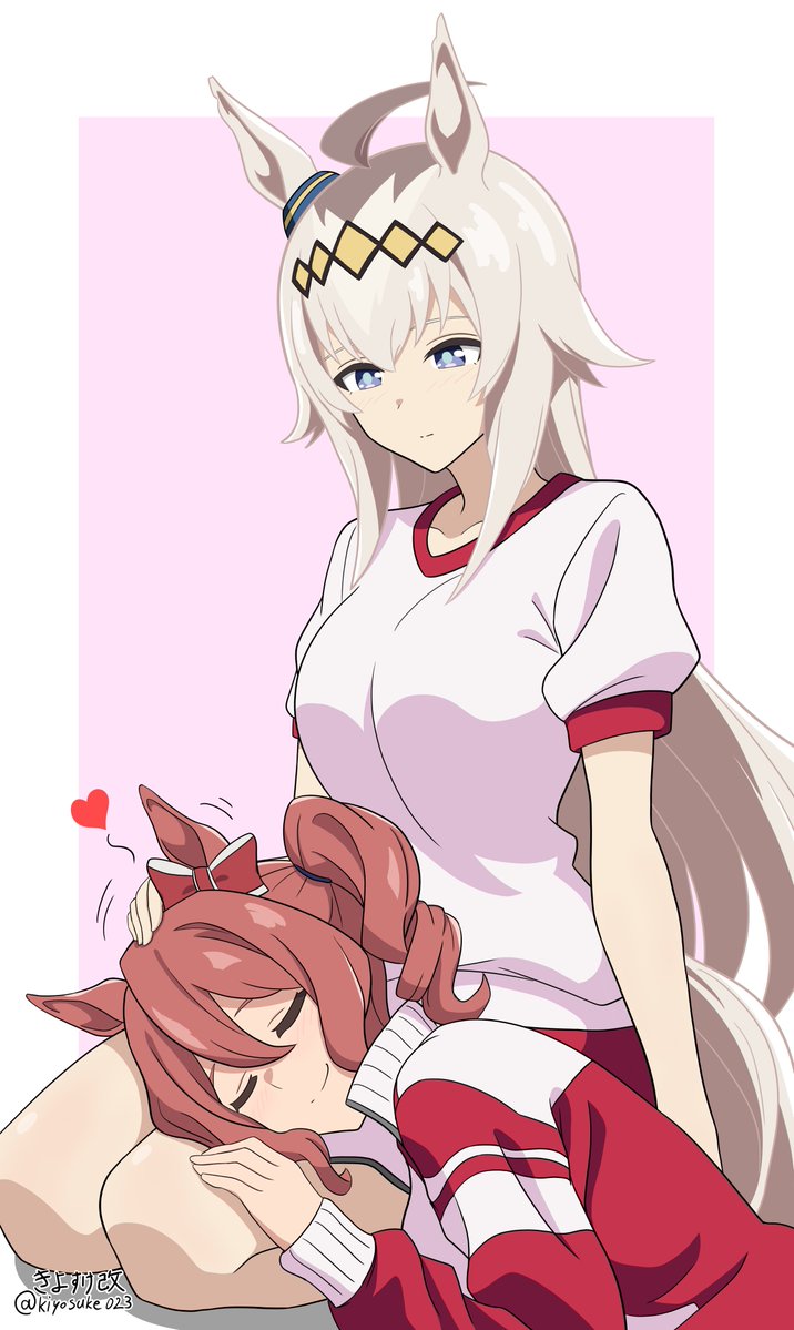 kiyosuke023's tweet photo. 出せるイラストが無いのでオグノル膝枕を再掲 https://t.co/WufuhV5K6X