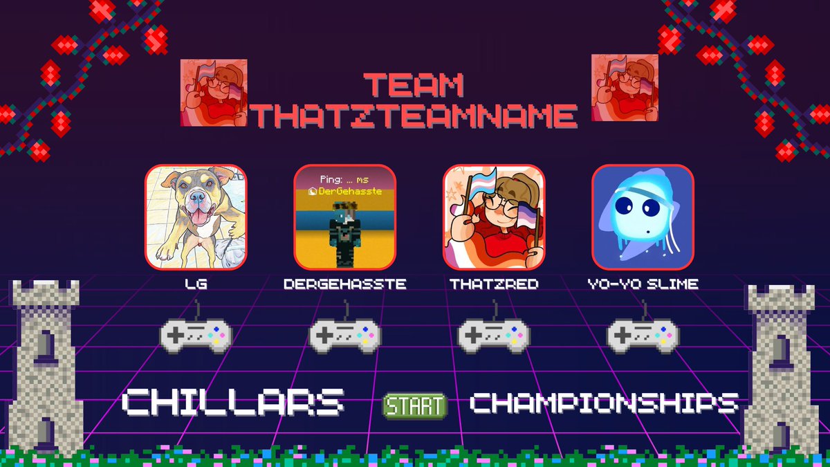 PieParadeEvents's tweet photo. Thatz a cool team! Introducing Team ThatzTeamName!

@LGBTQIMC 
@Pilotaraflo_ 
@ThatzRed 
@YoYo_0014 

Watch them live tomorrow at 7pm BST or 2pm EDT https://t.co/1ZDfYIpxmR