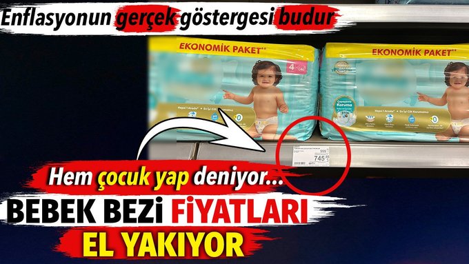 KHaluk22002's tweet photo. Bebek bezi fiyatları el yakıyor. Enflasyonun gerçek göstergesi budur https://t.co/2qHRijzP6j https://t.co/vUVSIbusZA