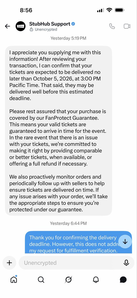 amyofnola's tweet photo. @StubHub Enough with the runaround. I’ve spent days trying to get a resolution on my Freya Skye 10/5 Nashville tix and keep getting passed around with no resolution for tix i bought 4 months ago. I need a supervisor to take ownership of this case. @TeamStubHub https://t.co/XK8JfAMHoJ