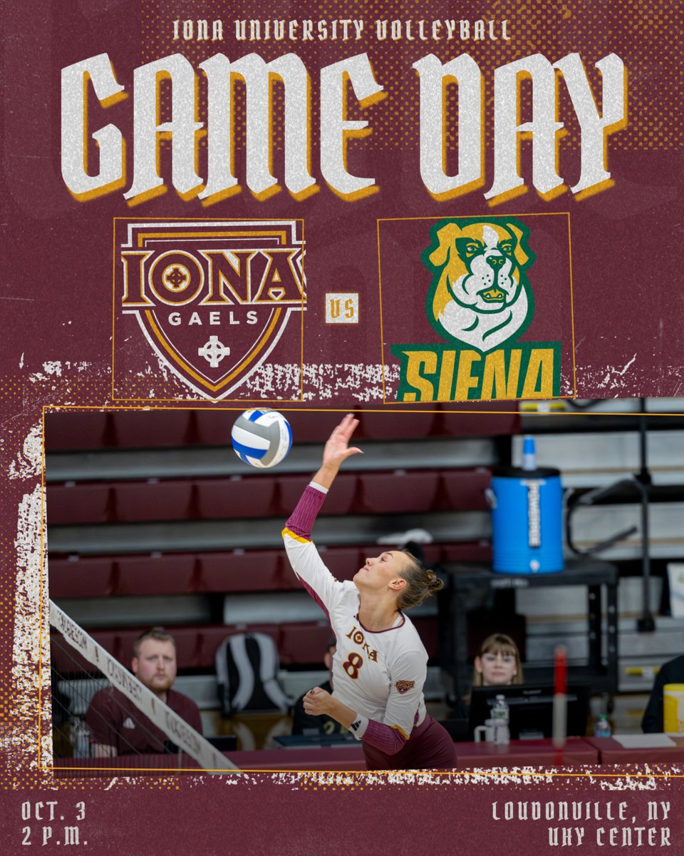IonaVolleyball's tweet photo. πΎπππππππ πΌπ π»ππ πΎππππππ
πΎπππ π¨ π΄ππππππ π¨ππππππ π»ππ πΊπππππ!
π: Siena
β°: 2 p.m.
π: Loudonville, NY
ποΈ: UHY Center
πΊ: ESPN+
#GaelNation #MetroVB https://t.co/bJdVEN9PcB