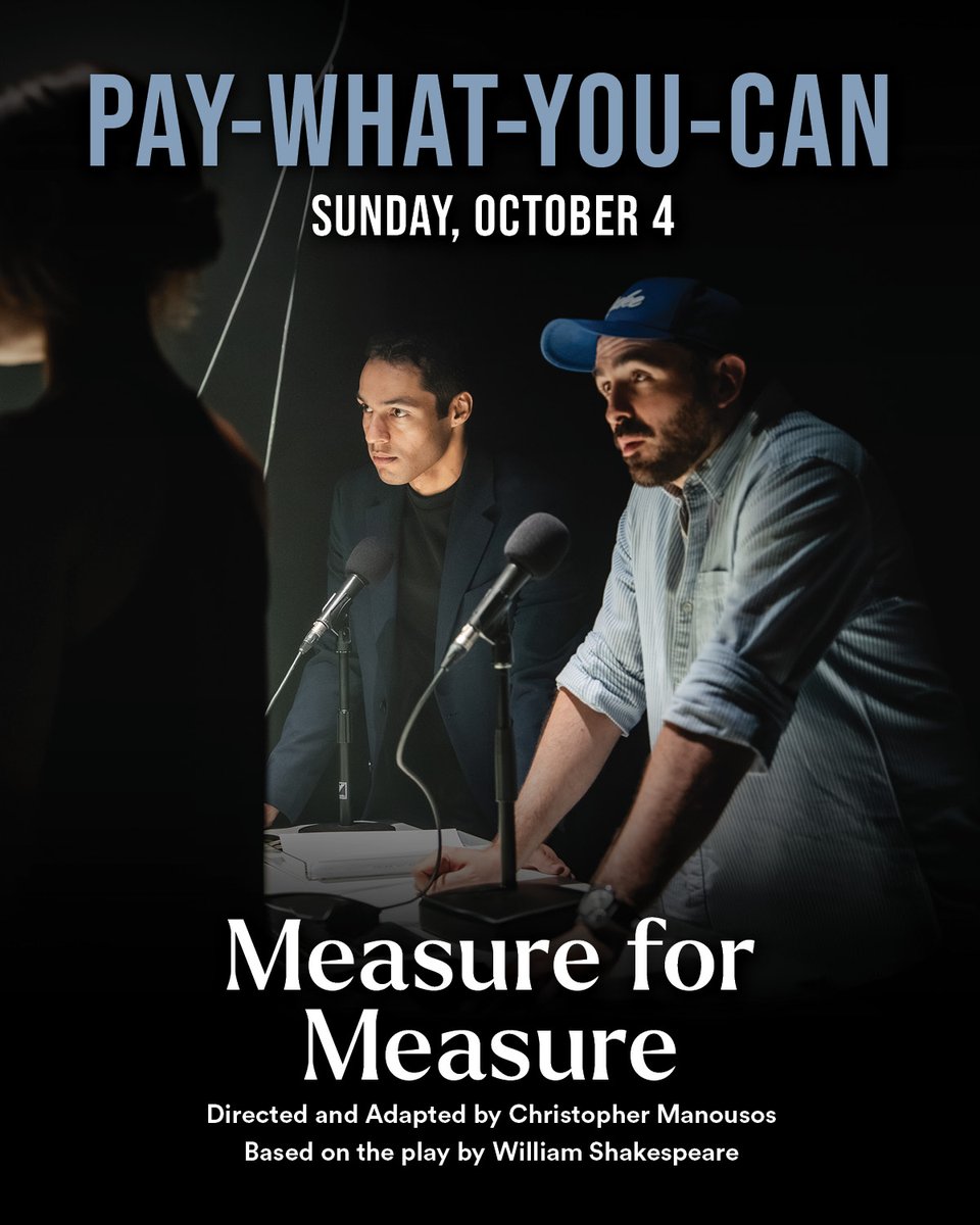 crowstheatre's tweet photo. Join us tomorrow for a Pay-What-You-Can 2pm matinee of MEASURE FOR MEASURE!

As always, PWYC tickets are limited and available in-person only at the Crow’s Theatre box office on a first-come, first-served basis.

🎟 Box office opens at noon https://t.co/getx1lMNfi