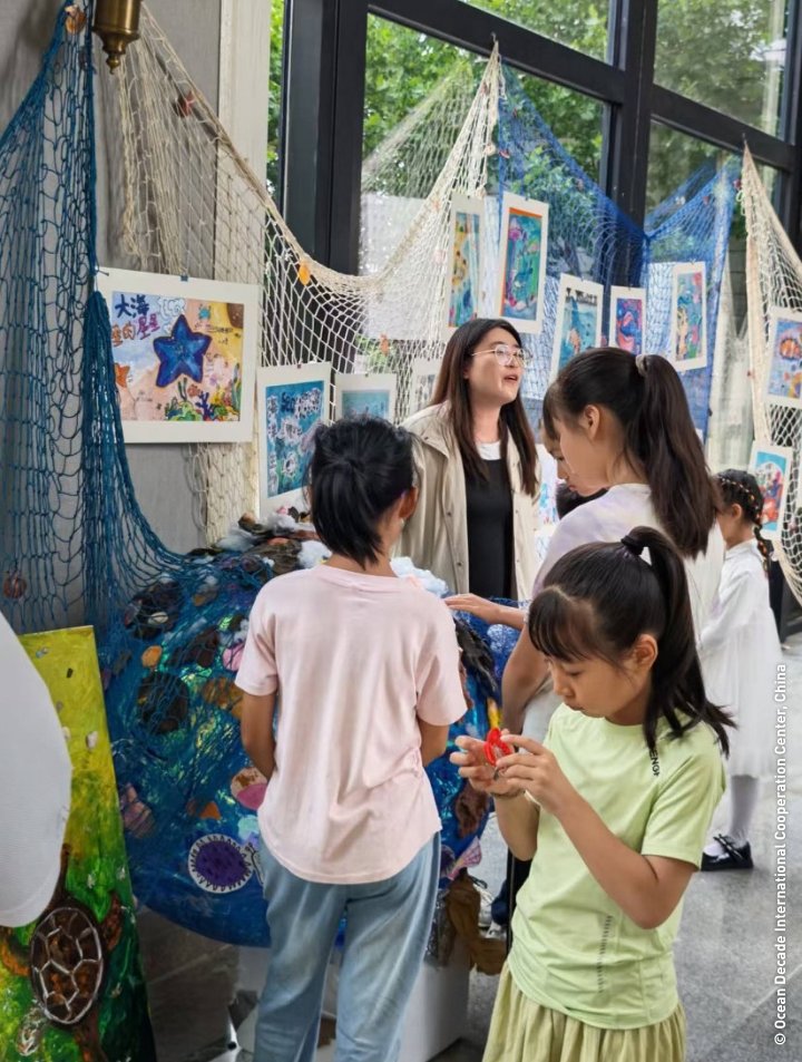 UNOceanDecade's tweet photo. 🎨 Art is a powerful way to engage children in ocean action.
At the 2026 Global Ocean Development Forum in Qingdao, China, children from 31 cities globally showcased their passion for the ocean at an art exhibition organised by #OceanDecade Implementing Partner @ODICCPlatform. https://t.co/caxUZfJ6EQ