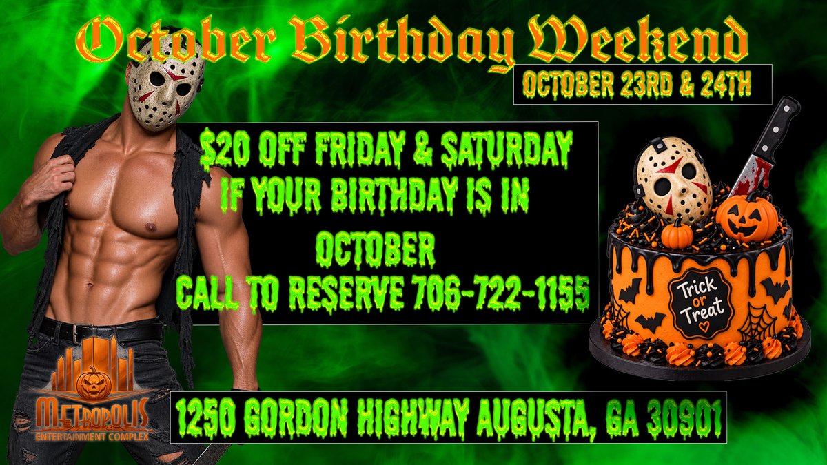 ParliamentAug's tweet photo. π OCTOBER BIRTHDAY WEEKEND! π
Join us October 23rd & 24th and save $20 on your room if you have an October birthday! π
π Call the front desk now to reserve your spot (and your slice of cake!): 706-722-1155
#LGBTQTravel #LGBTQEvents #GayTravel #LGBTQAugusta #GayAugusta π³οΈβπ https://t.co/0G9rzRUXMm