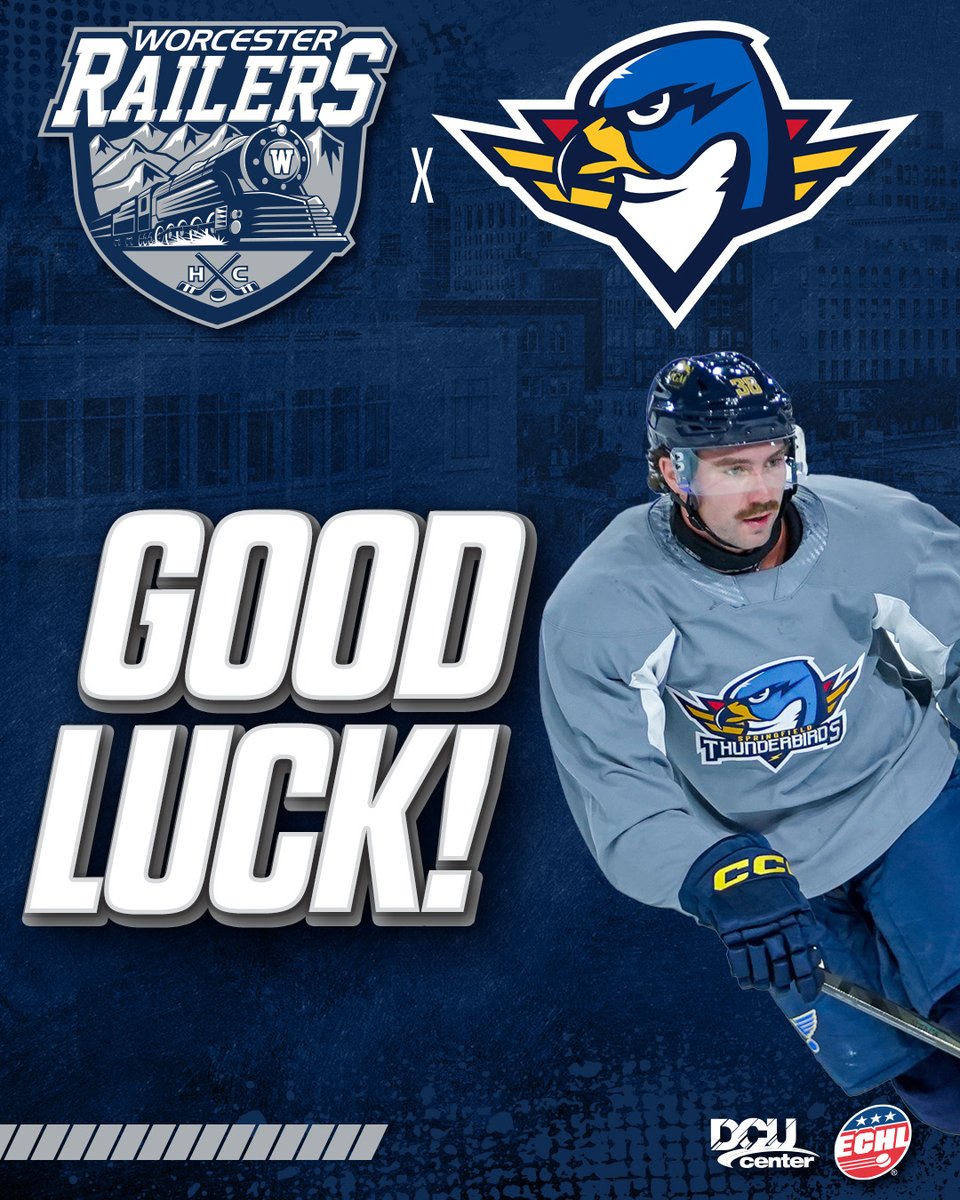 RailersHC's tweet photo. It's time to show the AHL what 100 years of Springfield Hockey is all about! Good luck this season, @thunderbirdsahl! https://t.co/Zr8d0c0nM1